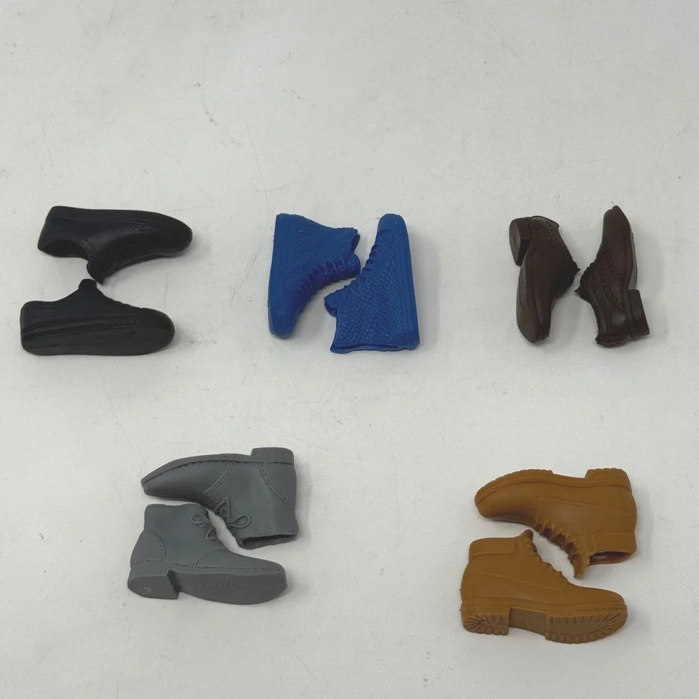 Unbranded Ken Barbie Size Doll Shoes Lot of 5 Pairs Sneakers Boots Dress Shoes